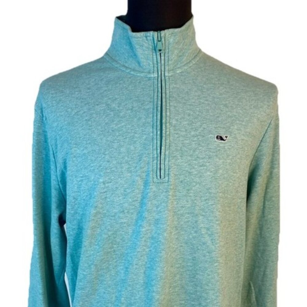 Vineyard Vines Teal and Gray Performance Pullover